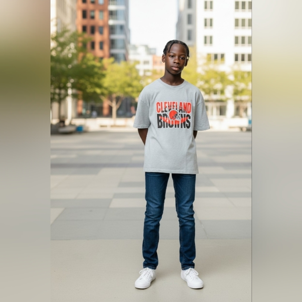 Cleveland Browns Kids Short Sleeve Gray Tee